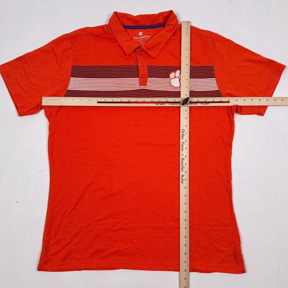 Clemson Tigers Polo Shirt Size XL Orange NCAA Tailgate Golf Football Colosseum - Picture 7 of 9